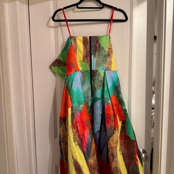 Milly Strapless Gown in Poppy and Green - Picture 7 of 8